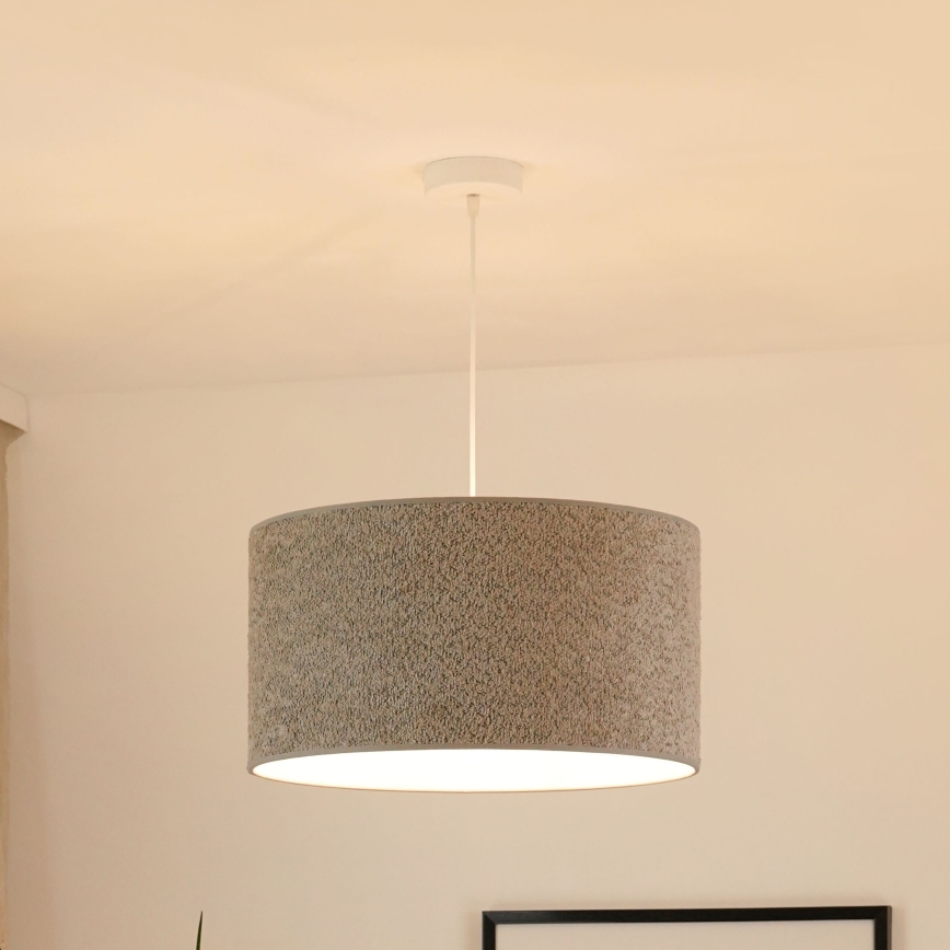 Brilagi - Hanglamp aan een koord BOUCLE ROLLER 1xE27/15W/230V diameter 45 cm grijs