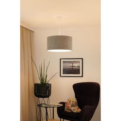 Brilagi - Hanglamp aan een koord BOUCLE ROLLER 1xE27/15W/230V diameter 45 cm grijs