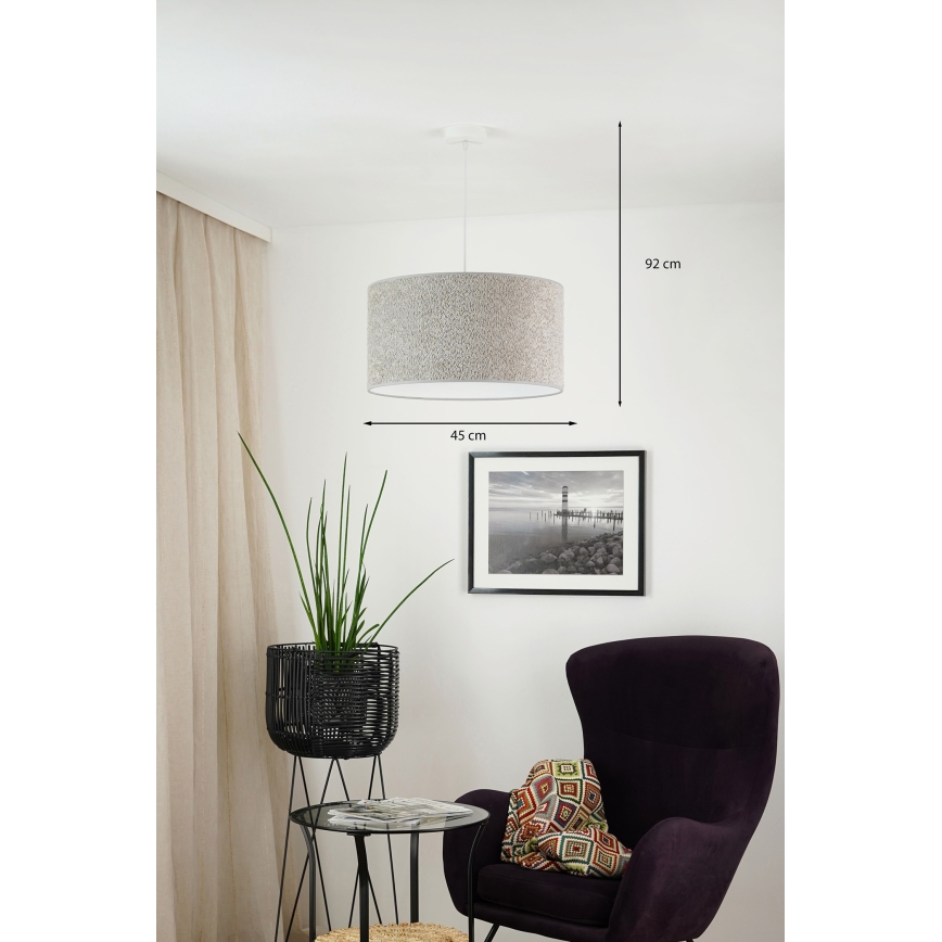 Brilagi - Hanglamp aan een koord BOUCLE ROLLER 1xE27/15W/230V diameter 45 cm grijs