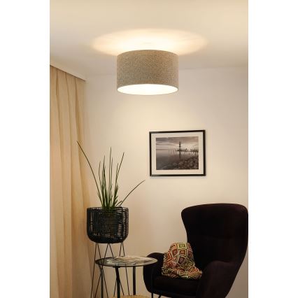 Brilagi - Hanglamp aan een koord BOUCLE ROLLER 1xE27/15W/230V diameter 45 cm grijs