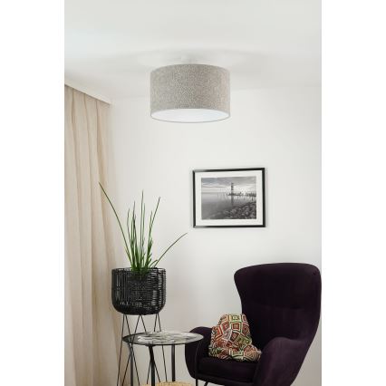 Brilagi - Hanglamp aan een koord BOUCLE ROLLER 1xE27/15W/230V diameter 45 cm grijs
