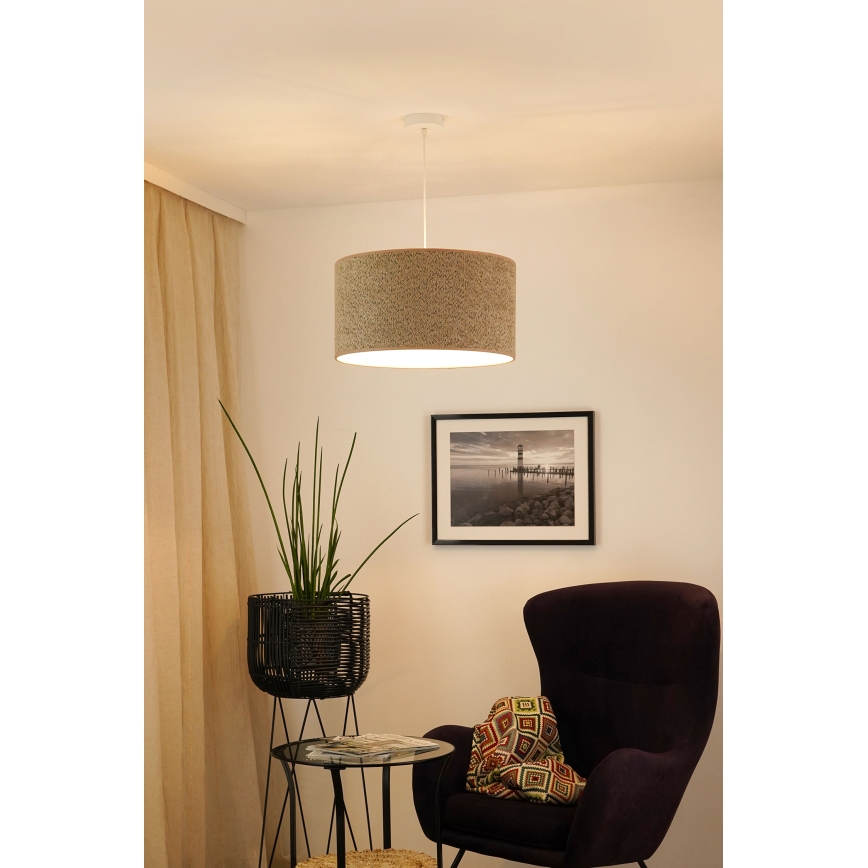 Brilagi - Hanglamp aan een koord BOUCLE ROLLER 1xE27/15W/230V diameter 50 cm bruin