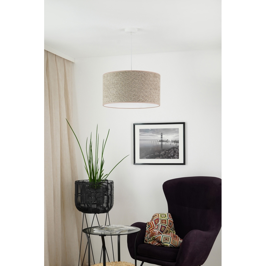Brilagi - Hanglamp aan een koord BOUCLE ROLLER 1xE27/15W/230V diameter 50 cm bruin
