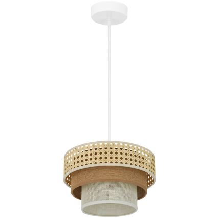 Brilagi - Hanglamp aan een koord CEDAR LUNETA 1xE27/15W/230V diameter 25 cm beige/bruin/crème