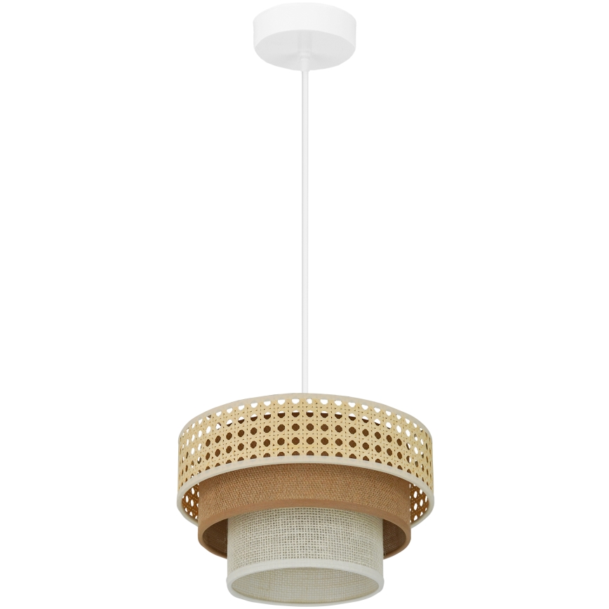 Brilagi - Hanglamp aan een koord CEDAR LUNETA 1xE27/15W/230V diameter 25 cm beige/bruin/crème