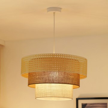 Brilagi - Hanglamp aan een koord CEDAR LUNETA 1xE27/15W/230V diameter 45 cm beige/bruin/crème