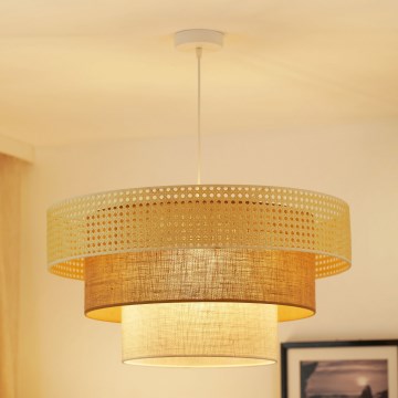 Brilagi - Hanglamp aan een koord CEDAR LUNETA 1xE27/15W/230V diameter 60 cm beige/bruin/crème