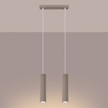 Brilagi - Hanglamp aan een koord CRESTO 2xGU10/10W/230V taupe