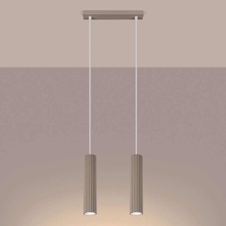 Brilagi - Hanglamp aan een koord CRESTO 2xGU10/10W/230V taupe