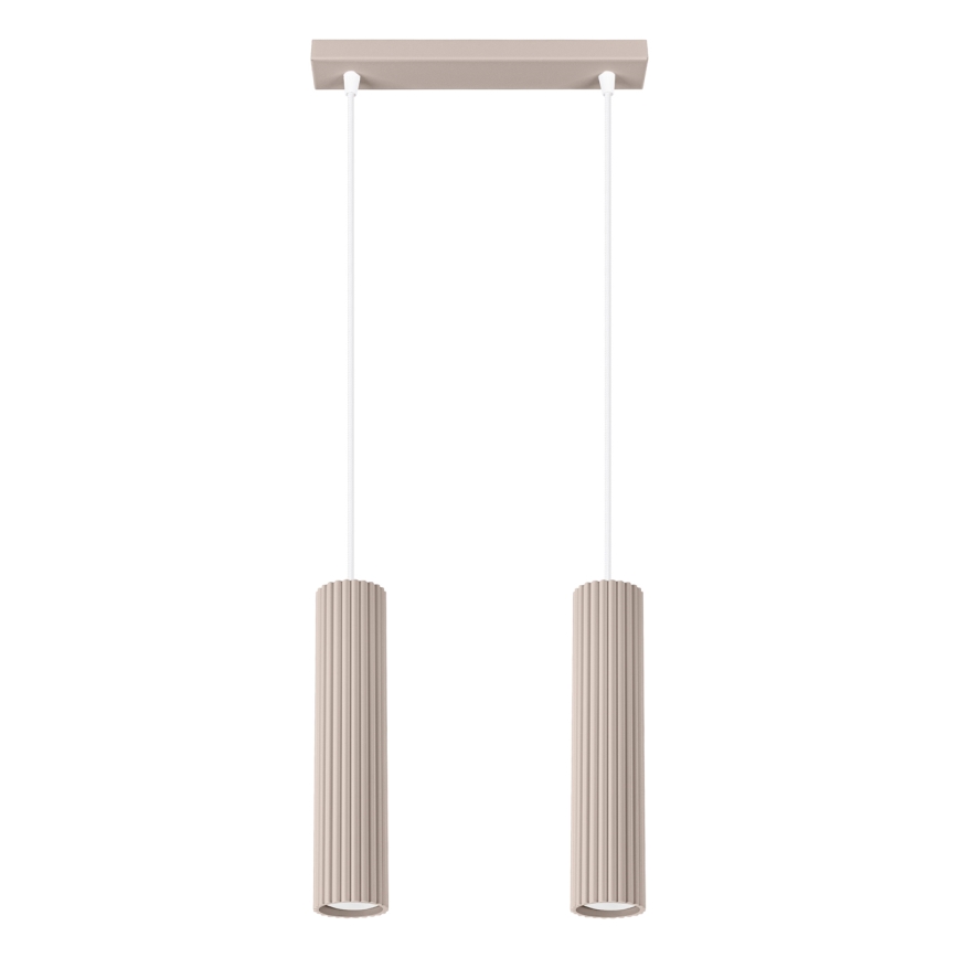 Brilagi - Hanglamp aan een koord CRESTO 2xGU10/10W/230V taupe
