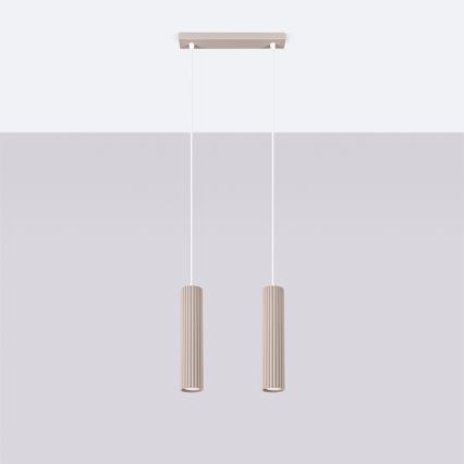 Brilagi - Hanglamp aan een koord CRESTO 2xGU10/10W/230V taupe