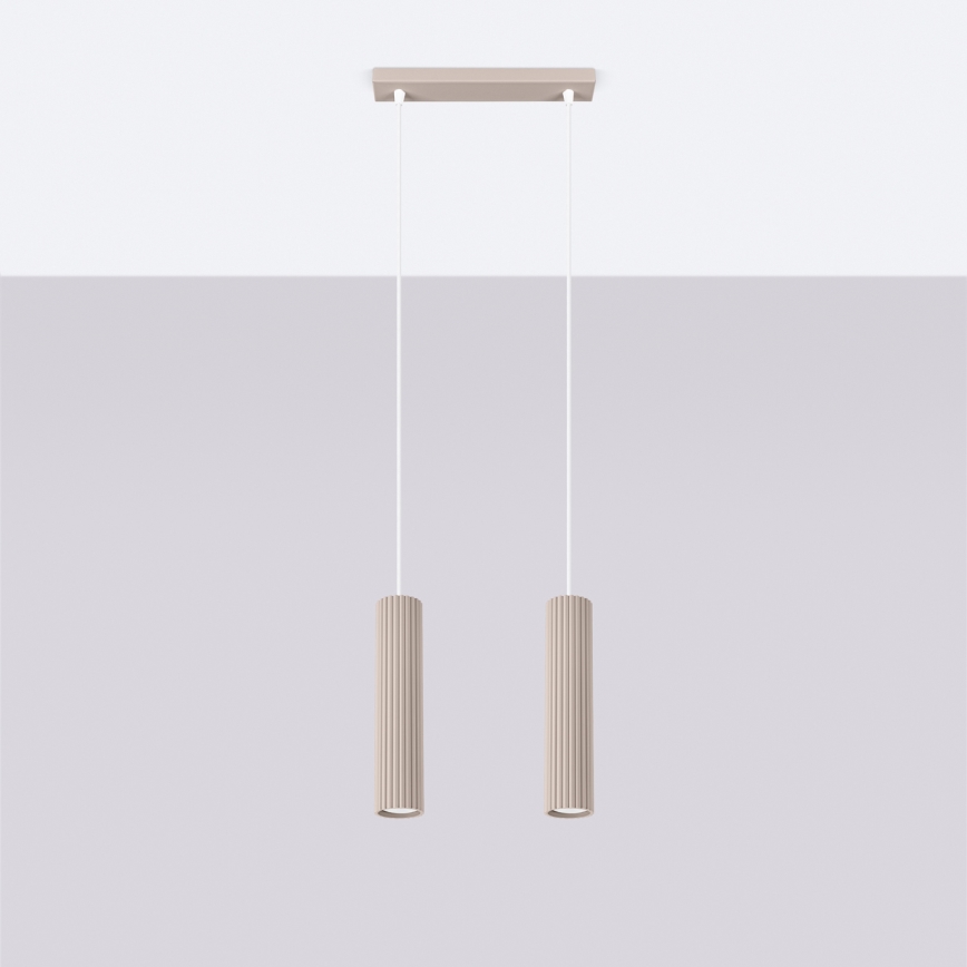 Brilagi - Hanglamp aan een koord CRESTO 2xGU10/10W/230V taupe