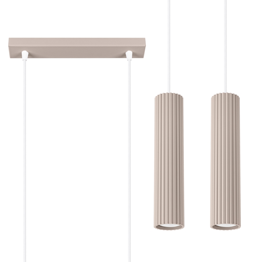Brilagi - Hanglamp aan een koord CRESTO 2xGU10/10W/230V taupe