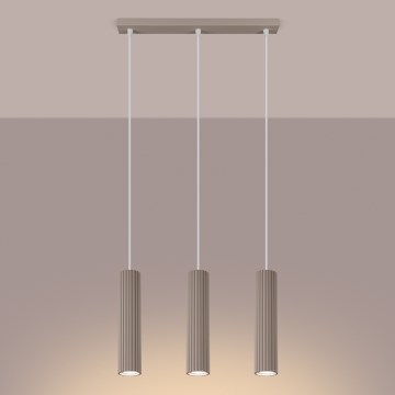 Brilagi - Hanglamp aan een koord CRESTO 3xGU10/10W/230V taupe