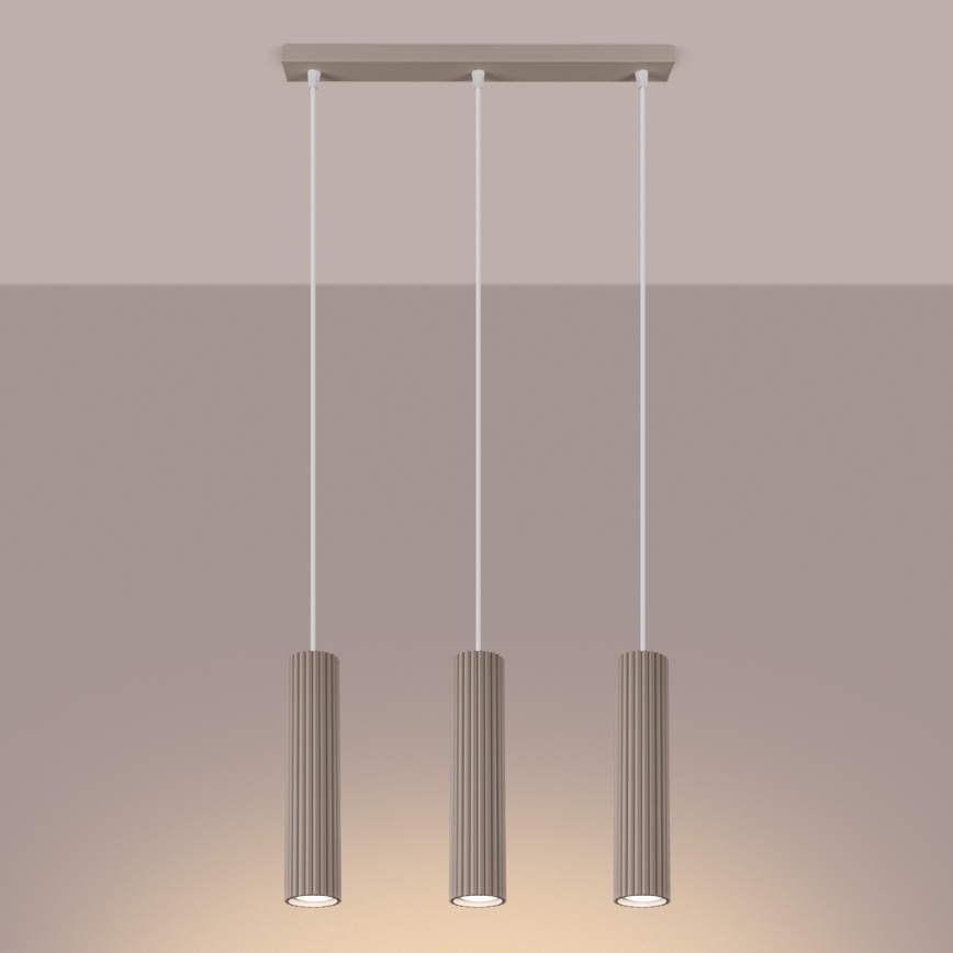 Brilagi - Hanglamp aan een koord CRESTO 3xGU10/10W/230V taupe