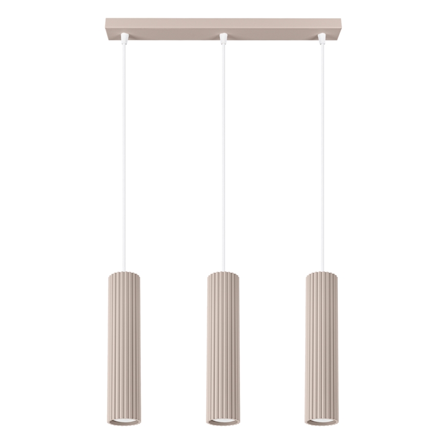 Brilagi - Hanglamp aan een koord CRESTO 3xGU10/10W/230V taupe