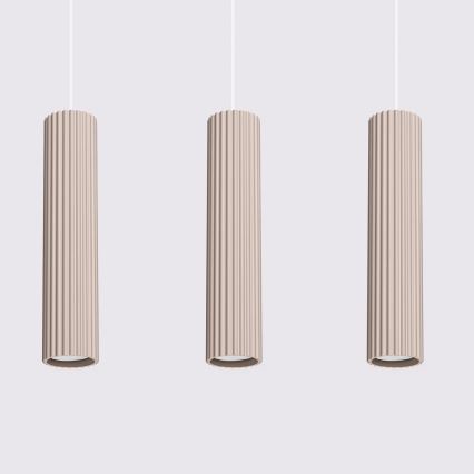 Brilagi - Hanglamp aan een koord CRESTO 3xGU10/10W/230V taupe
