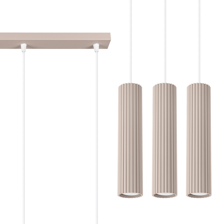 Brilagi - Hanglamp aan een koord CRESTO 3xGU10/10W/230V taupe