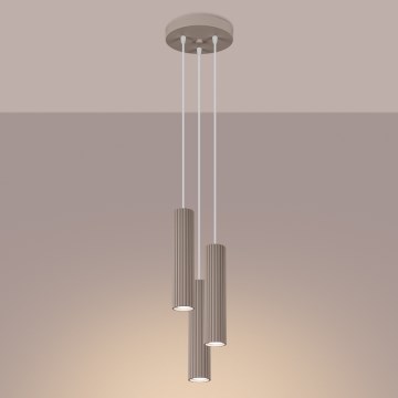 Brilagi - Hanglamp aan een koord CRESTO 3xGU10/10W/230V taupe