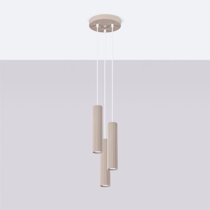 Brilagi - Hanglamp aan een koord CRESTO 3xGU10/10W/230V taupe