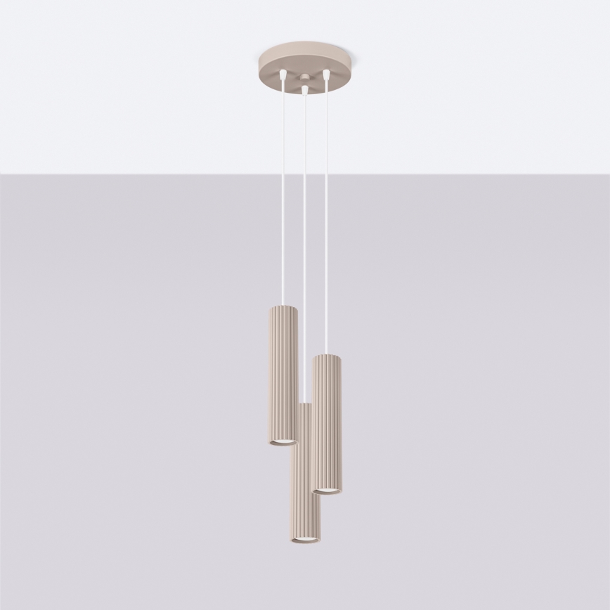 Brilagi - Hanglamp aan een koord CRESTO 3xGU10/10W/230V taupe