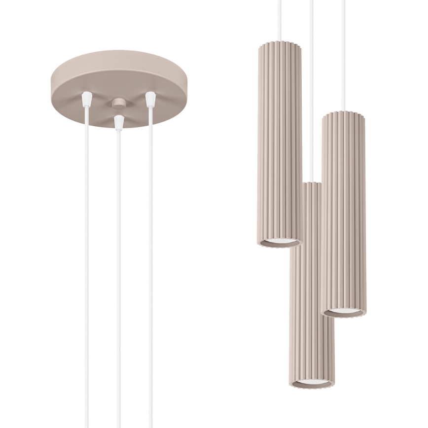 Brilagi - Hanglamp aan een koord CRESTO 3xGU10/10W/230V taupe