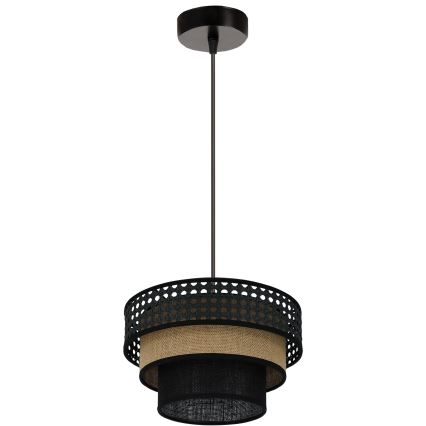 Brilagi - Hanglamp aan een koord DAKOTA LUNETA 1xE27/15W/230V diameter 25 cm zwart/beige