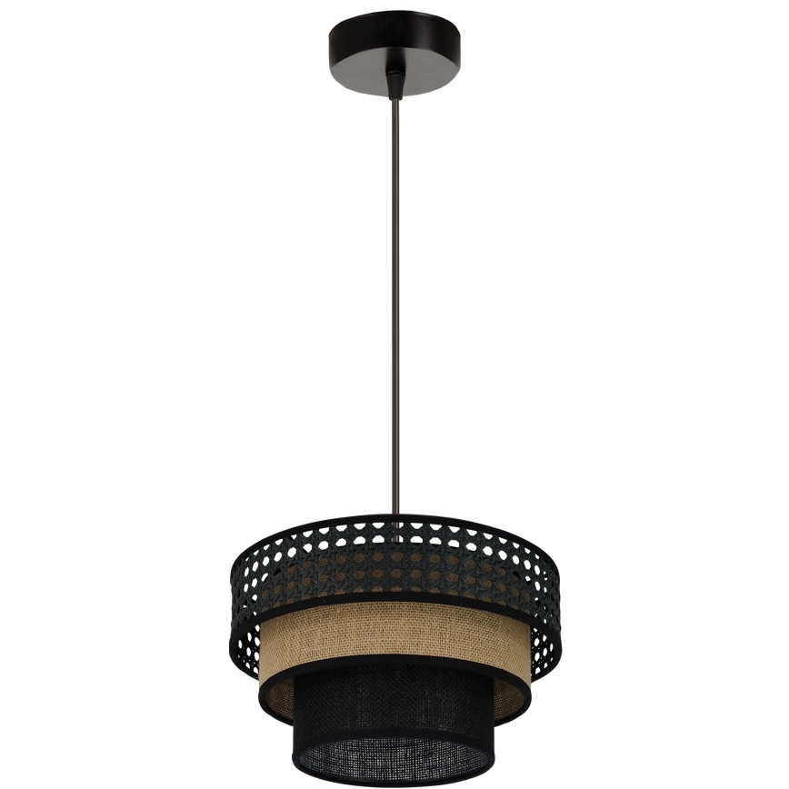Brilagi - Hanglamp aan een koord DAKOTA LUNETA 1xE27/15W/230V diameter 25 cm zwart/beige