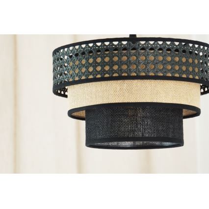 Brilagi - Hanglamp aan een koord DAKOTA LUNETA 1xE27/15W/230V diameter 25 cm zwart/beige