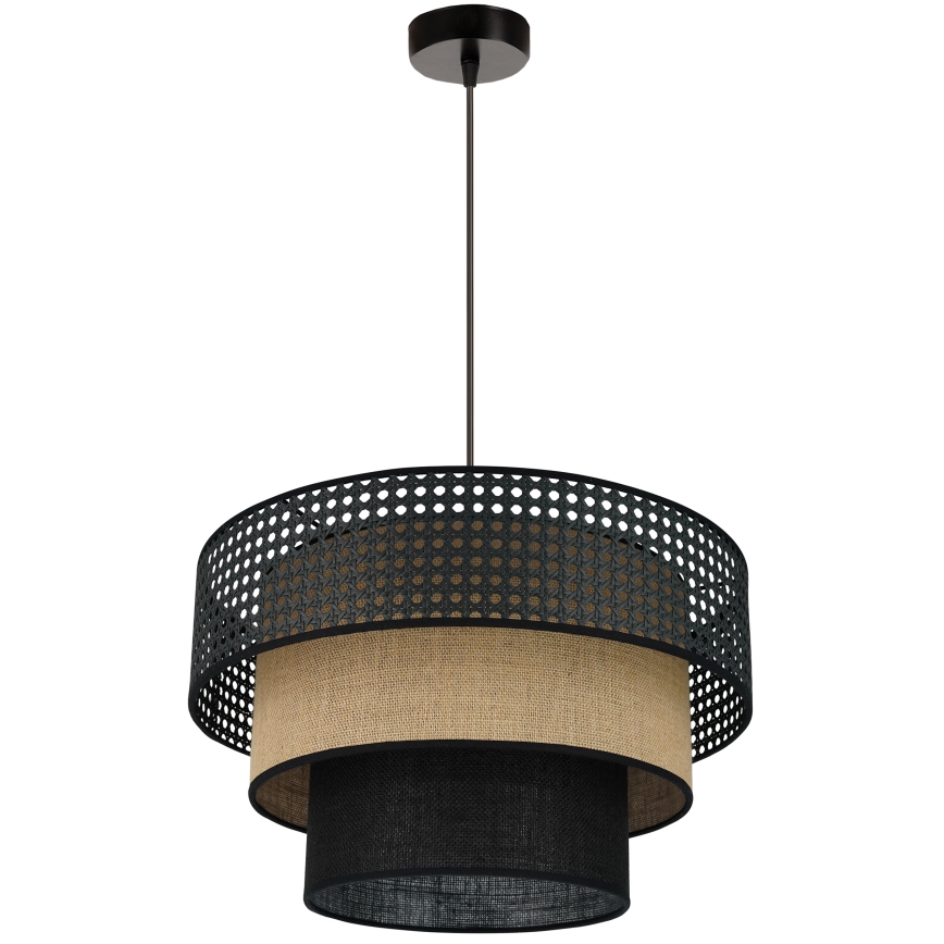 Brilagi - Hanglamp aan een koord DAKOTA LUNETA 1xE27/15W/230V diameter 45 cm zwart/beige