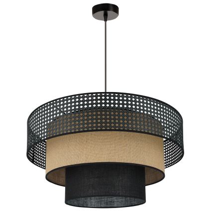 Brilagi - Hanglamp aan een koord DAKOTA LUNETA 1xE27/15W/230V diameter 60 cm zwart/beige