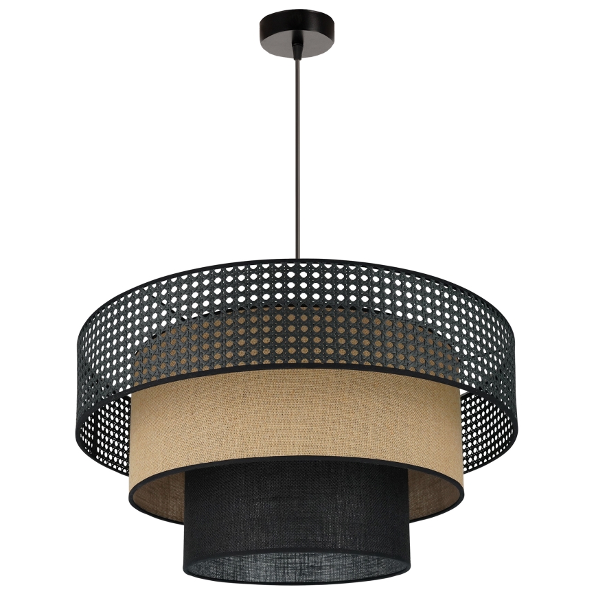 Brilagi - Hanglamp aan een koord DAKOTA LUNETA 1xE27/15W/230V diameter 60 cm zwart/beige