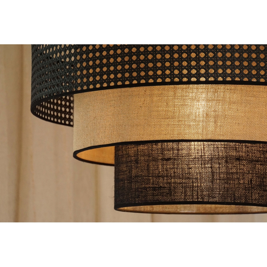 Brilagi - Hanglamp aan een koord DAKOTA LUNETA 1xE27/15W/230V diameter 60 cm zwart/beige