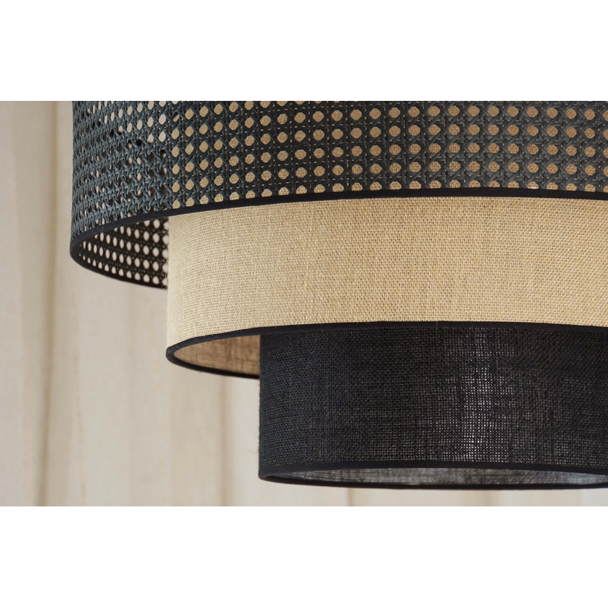 Brilagi - Hanglamp aan een koord DAKOTA LUNETA 1xE27/15W/230V diameter 60 cm zwart/beige