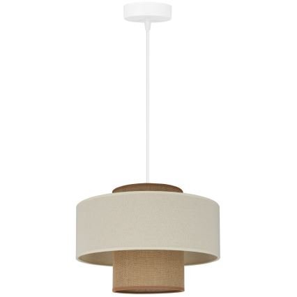Brilagi - Hanglamp aan een koord DALLAS 1xE27/15W/230V diameter 30 cm bruin/crème/wit