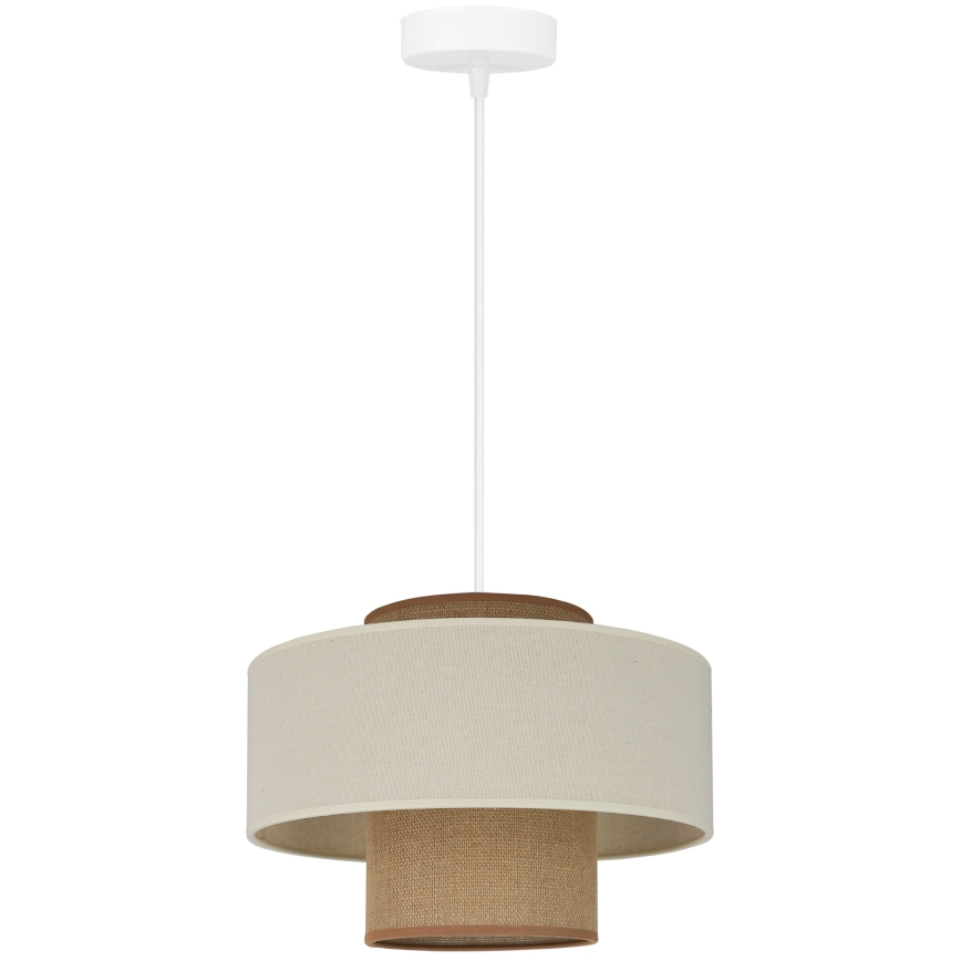Brilagi - Hanglamp aan een koord DALLAS 1xE27/15W/230V diameter 30 cm bruin/crème/wit