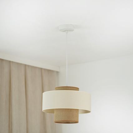 Brilagi - Hanglamp aan een koord DALLAS 1xE27/15W/230V diameter 30 cm bruin/crème/wit