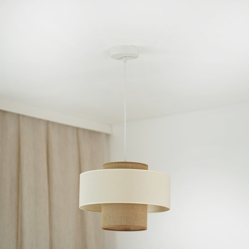 Brilagi - Hanglamp aan een koord DALLAS 1xE27/15W/230V diameter 30 cm bruin/crème/wit