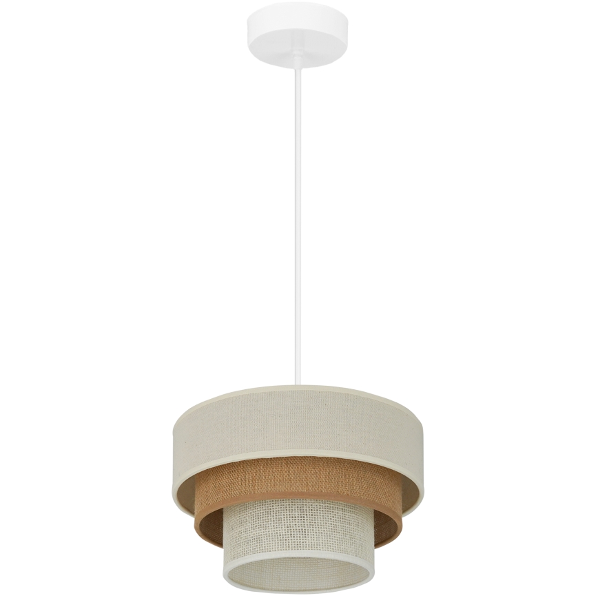 Brilagi - Hanglamp aan een koord DENVER LUNETA 1xE27/15W/230V diameter 25 cm beige/bruin/crème