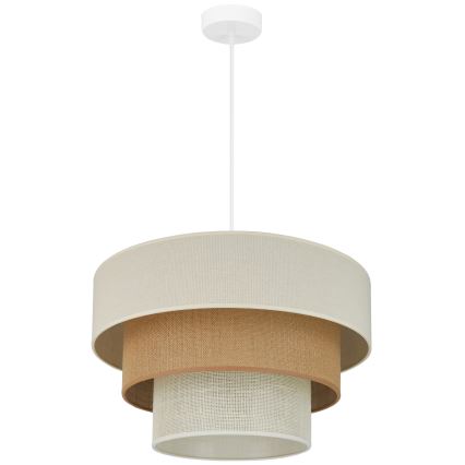 Brilagi - Hanglamp aan een koord DENVER LUNETA 1xE27/15W/230V diameter 45 cm beige/bruin/crème