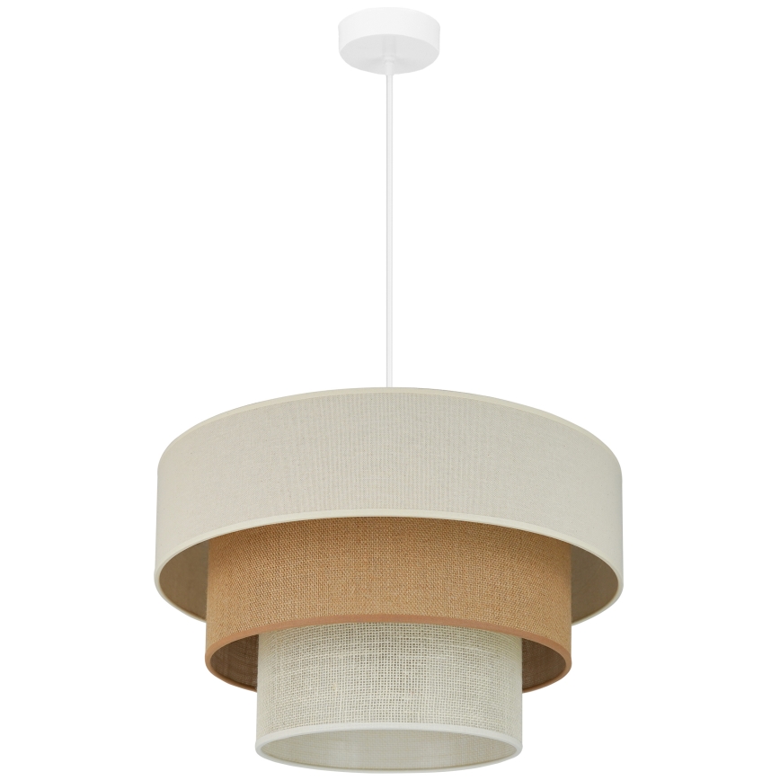 Brilagi - Hanglamp aan een koord DENVER LUNETA 1xE27/15W/230V diameter 45 cm beige/bruin/crème