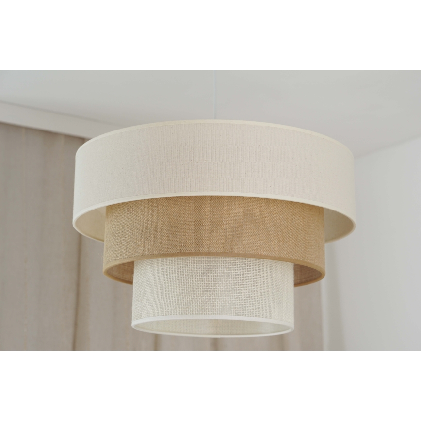 Brilagi - Hanglamp aan een koord DENVER LUNETA 1xE27/15W/230V diameter 45 cm beige/bruin/crème