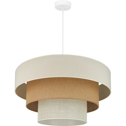 Brilagi - Hanglamp aan een koord DENVER LUNETA 1xE27/15W/230V diameter 60 cm beige/bruin/crème