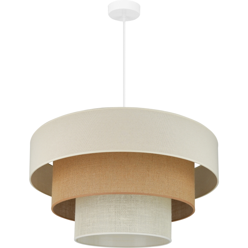 Brilagi - Hanglamp aan een koord DENVER LUNETA 1xE27/15W/230V diameter 60 cm beige/bruin/crème