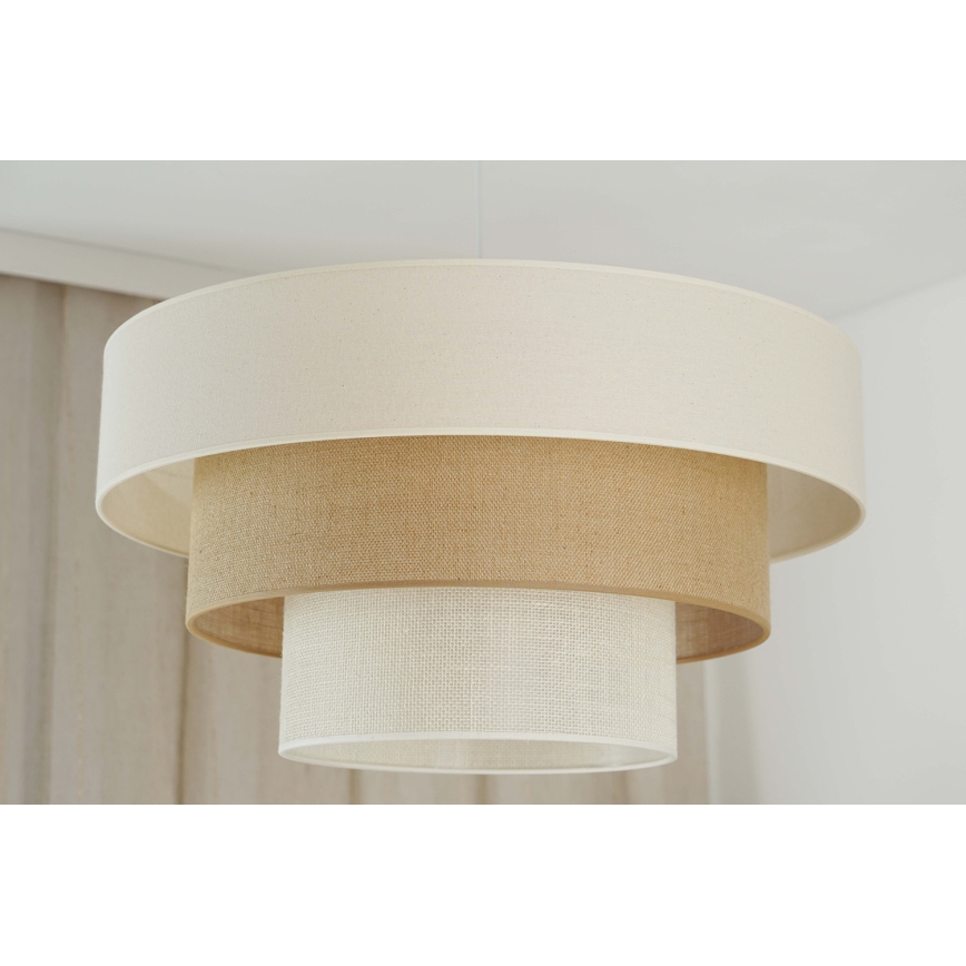 Brilagi - Hanglamp aan een koord DENVER LUNETA 1xE27/15W/230V diameter 60 cm beige/bruin/crème