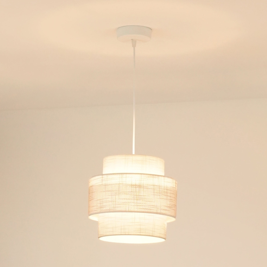 Brilagi - Hanglamp aan een koord DOVER SPACE 1xE27/15W/230V diameter 25 cm grijs/crème