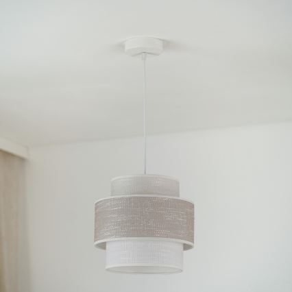 Brilagi - Hanglamp aan een koord DOVER SPACE 1xE27/15W/230V diameter 25 cm grijs/crème