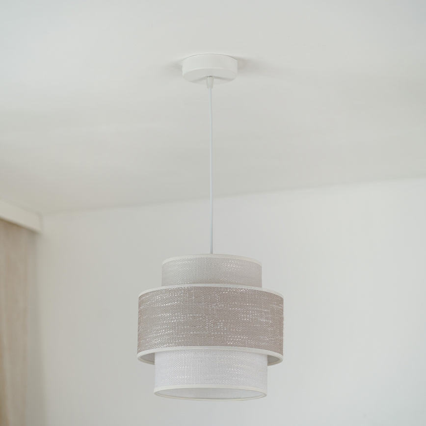 Brilagi - Hanglamp aan een koord DOVER SPACE 1xE27/15W/230V diameter 25 cm grijs/crème