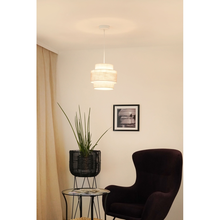 Brilagi - Hanglamp aan een koord DOVER SPACE 1xE27/15W/230V diameter 25 cm grijs/crème