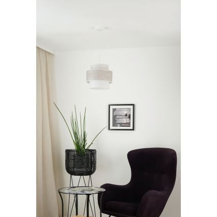 Brilagi - Hanglamp aan een koord DOVER SPACE 1xE27/15W/230V diameter 25 cm grijs/crème
